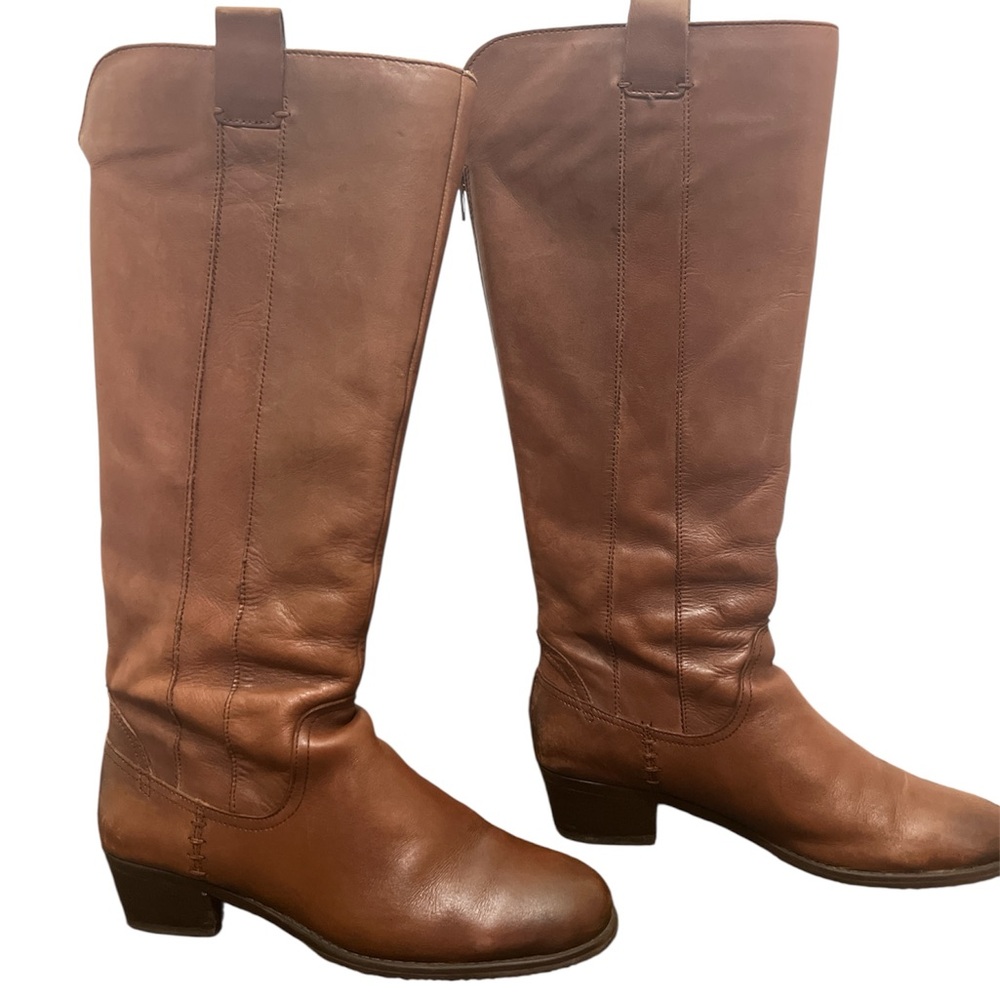 Brown Leather Knee-High Boots